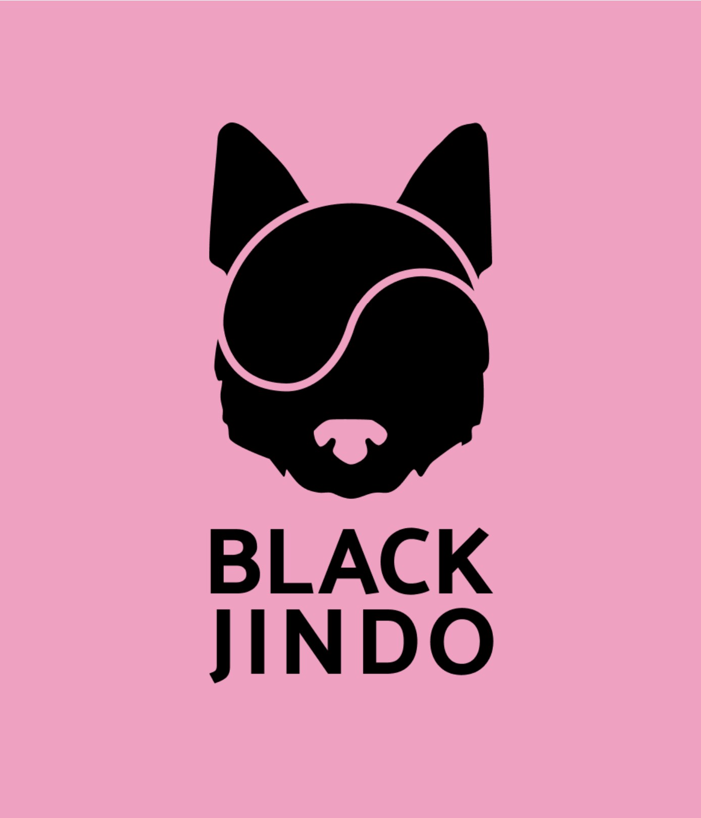 Black Jindo logo on pink